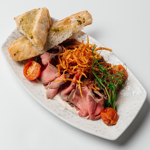 Овощное пате с ростбифом и соусом Вителло Тоннато