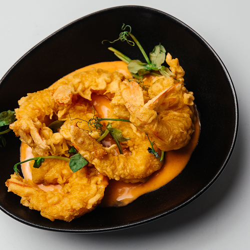 Креветки в ванильном кляре