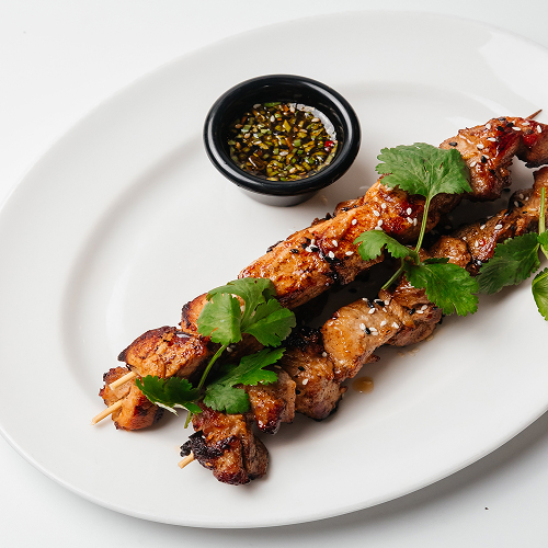 Якитори из маринованной свинины